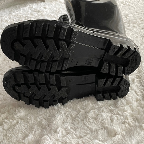 Nicole Miller Black Tall Rain Boots Size 8 - Picture 9 of 16